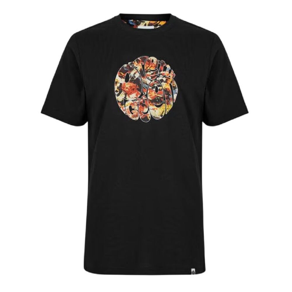 Pretty Green Mens Abstract Logo T-Shirt / Black